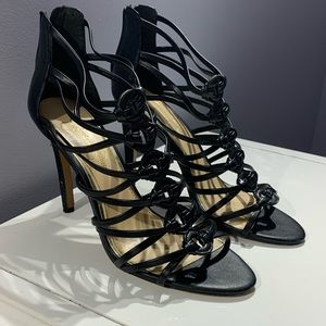 Black Strappy Heels - NEVER WORN